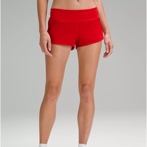 NEW LULULEMON RED SPEED UP SHORTS SIZE 2 TALL 4” INSEAM LULULEMON SHORTS - Picture 1 of 8